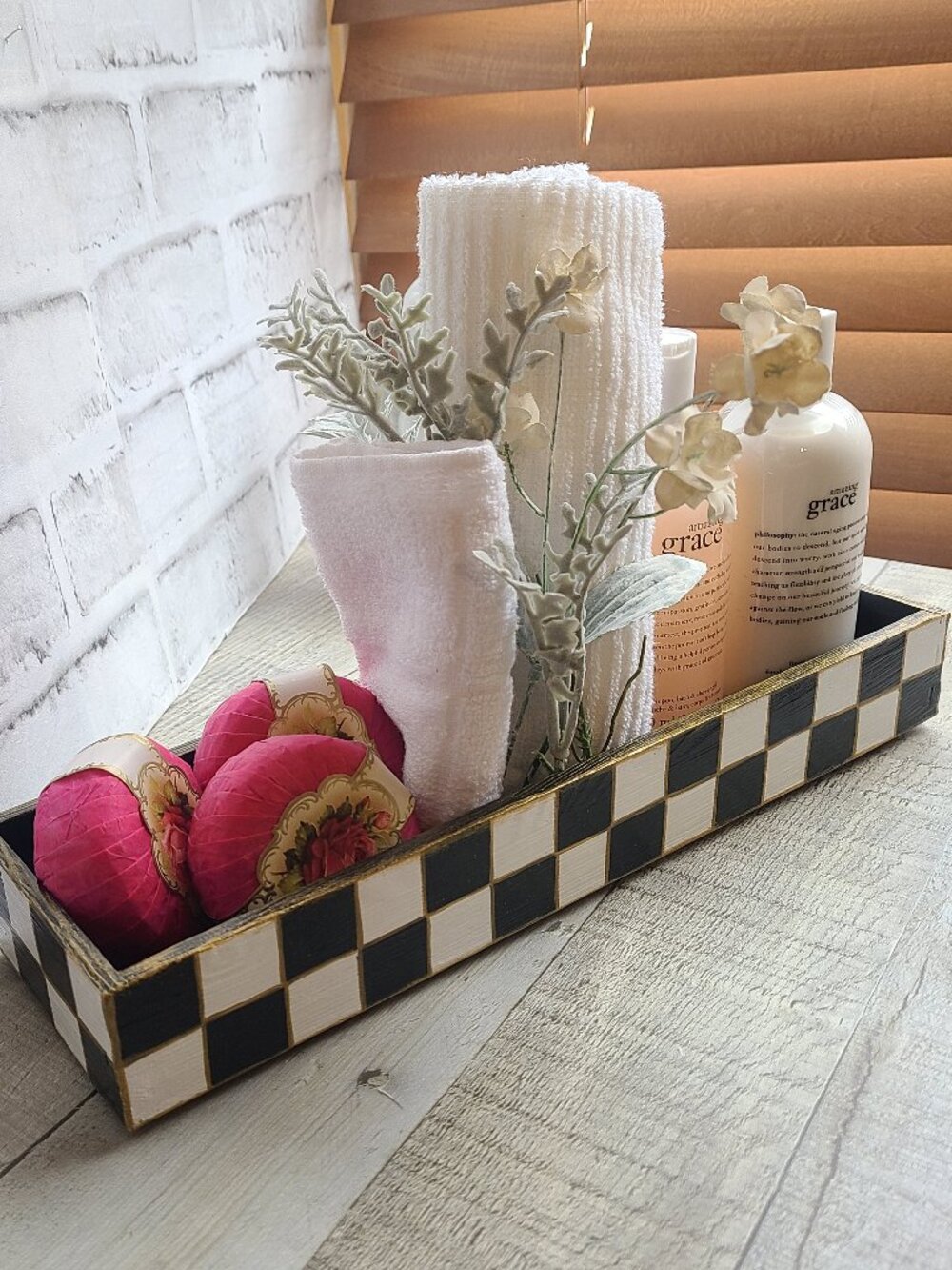 Checked Organizer Buffalo Check Caddy Checked Vanity Decor Checked Tray